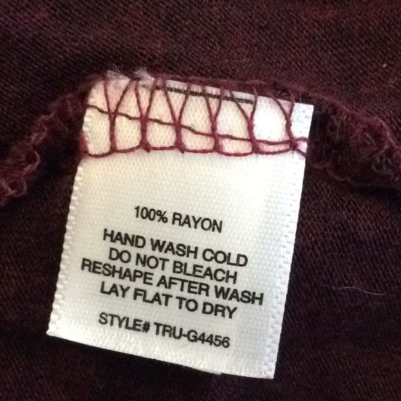 Tresics l/s burgundy scoop neck tee w/split tail - Picture 7 of 11
